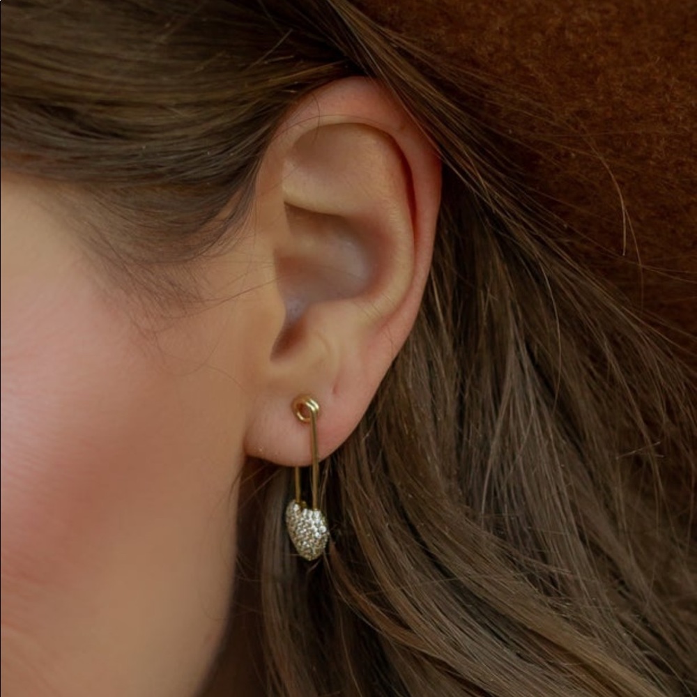 NWT Safety pin earrings